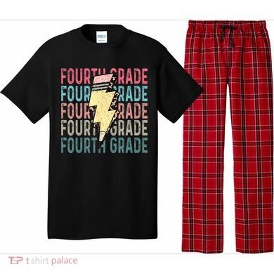 Fourth Grade Lightning Bolt Pencil Retro Teacher Pajama Set