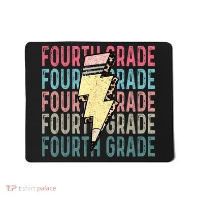 Fourth Grade Lightning Bolt Pencil Retro Teacher Mousepad