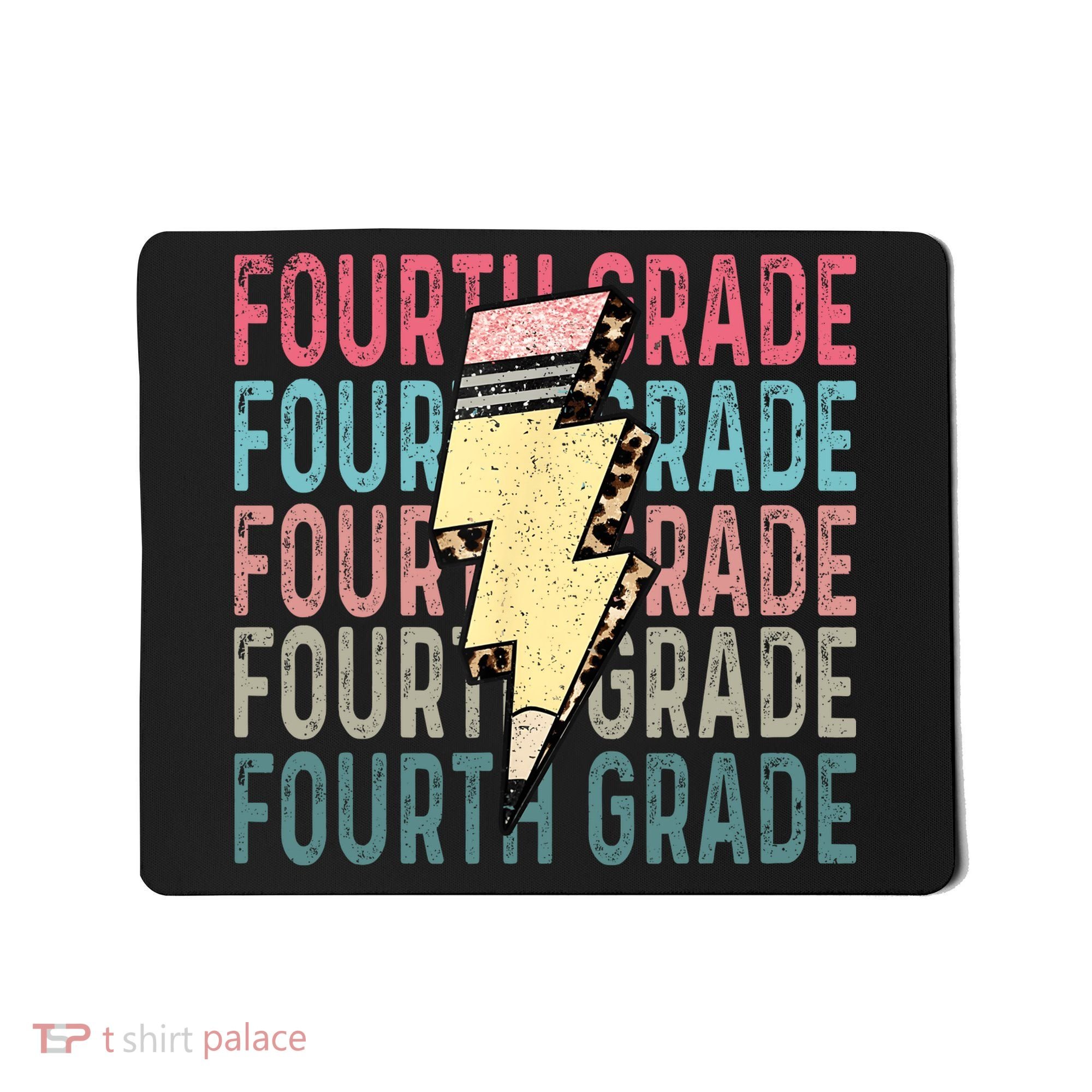Fourth Grade Lightning Bolt Pencil Retro Teacher Mousepad