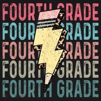 Fourth Grade Lightning Bolt Pencil Retro Teacher Sustainable Knit Beanie thumb 2