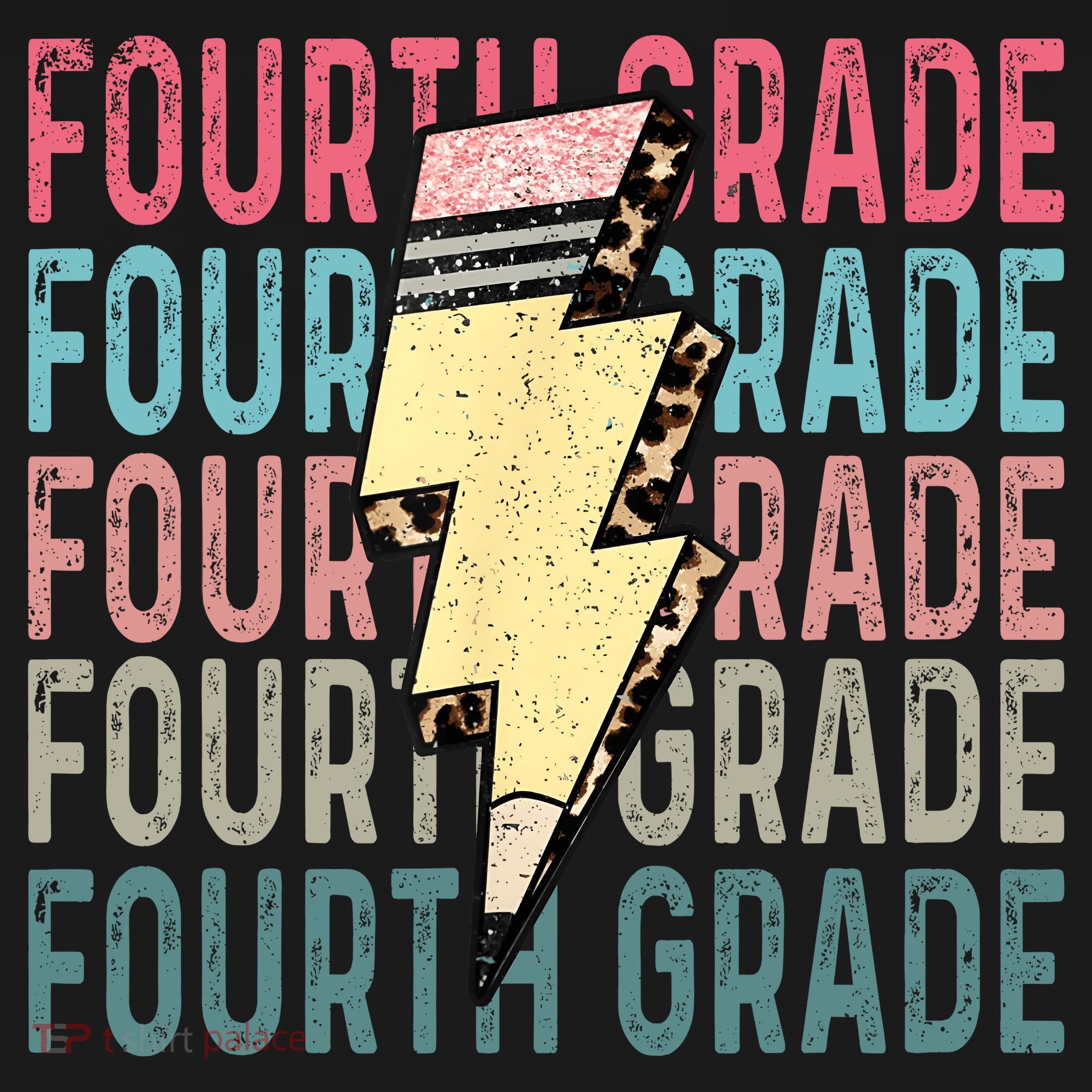 Fourth Grade Lightning Bolt Pencil Retro Teacher Sustainable Knit Beanie
