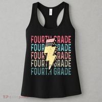 Fourth Grade Lightning Bolt Pencil Retro Teacher Women's Tank Top thumb 3