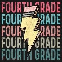 Fourth Grade Lightning Bolt Pencil Retro Teacher Baby Bodysuit thumb 2