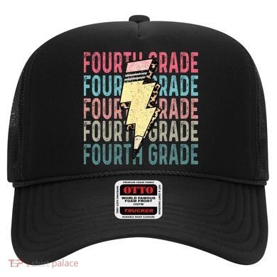 Fourth Grade Lightning Bolt Pencil Retro Teacher Hat