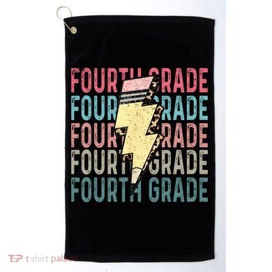 Fourth Grade Lightning Bolt Pencil Retro Teacher Golf Towel