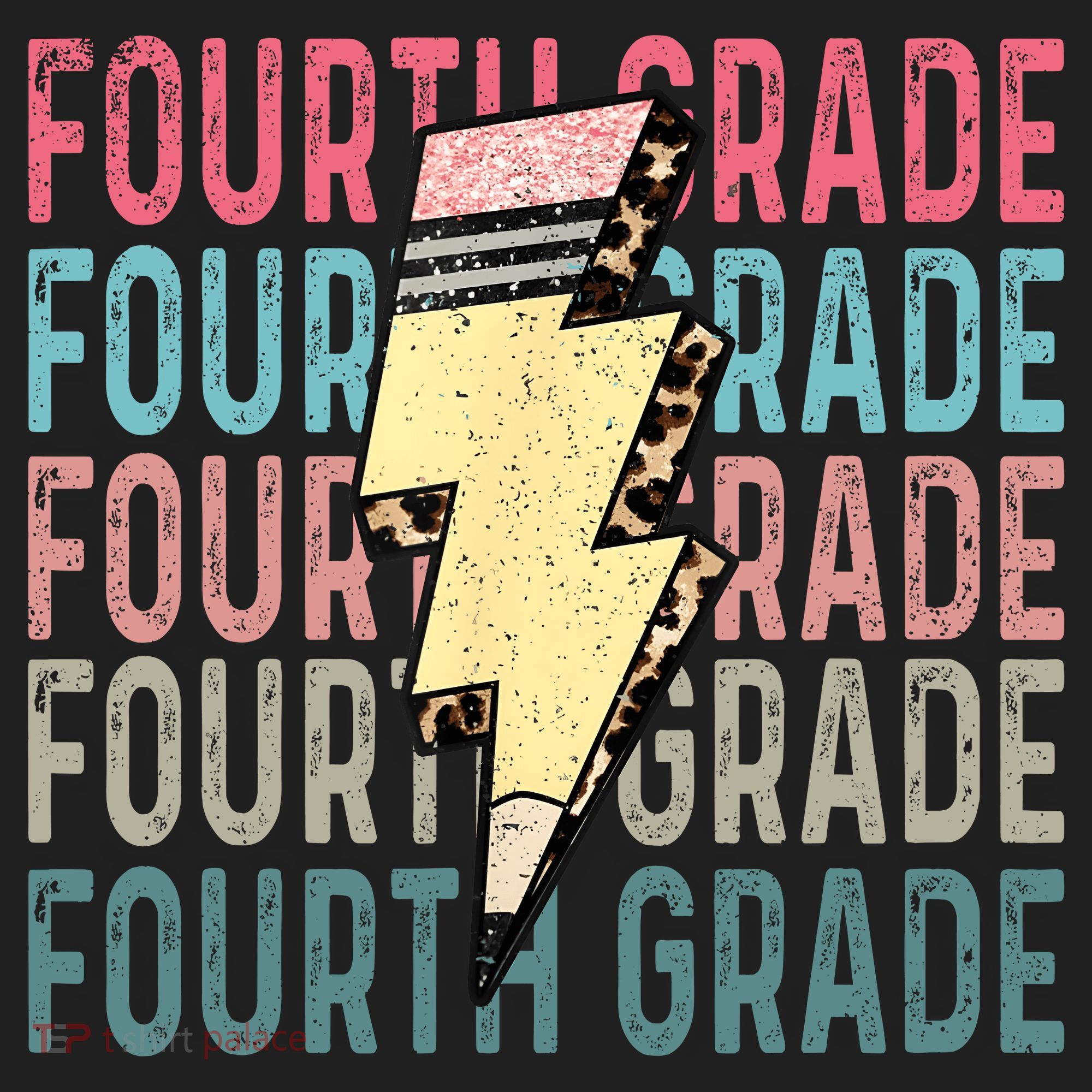 Fourth Grade Lightning Bolt Pencil Retro Teacher Golf Towel