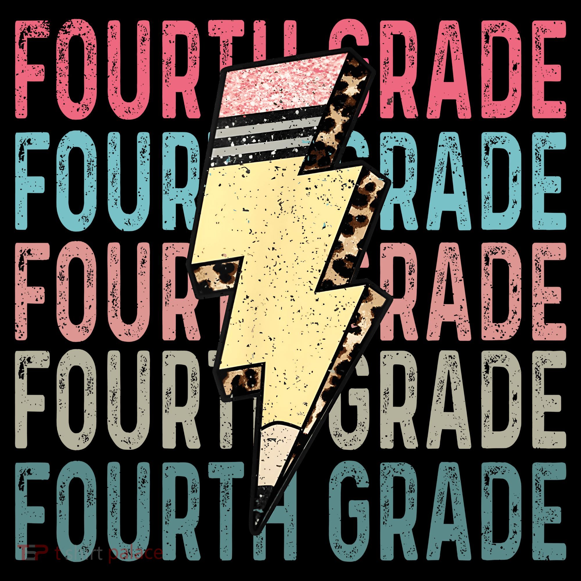 Fourth Grade Lightning Bolt Pencil Retro Teacher Women's T-Shirt