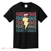 Fourth Grade Lightning Bolt Pencil Retro Teacher Kids T-Shirt thumb 0