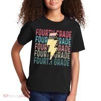 Fourth Grade Lightning Bolt Pencil Retro Teacher Kids T-Shirt thumb 2