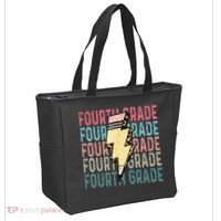 Fourth Grade Lightning Bolt Pencil Retro Teacher Tote Bag thumb 2