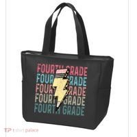 Fourth Grade Lightning Bolt Pencil Retro Teacher Tote Bag thumb 3