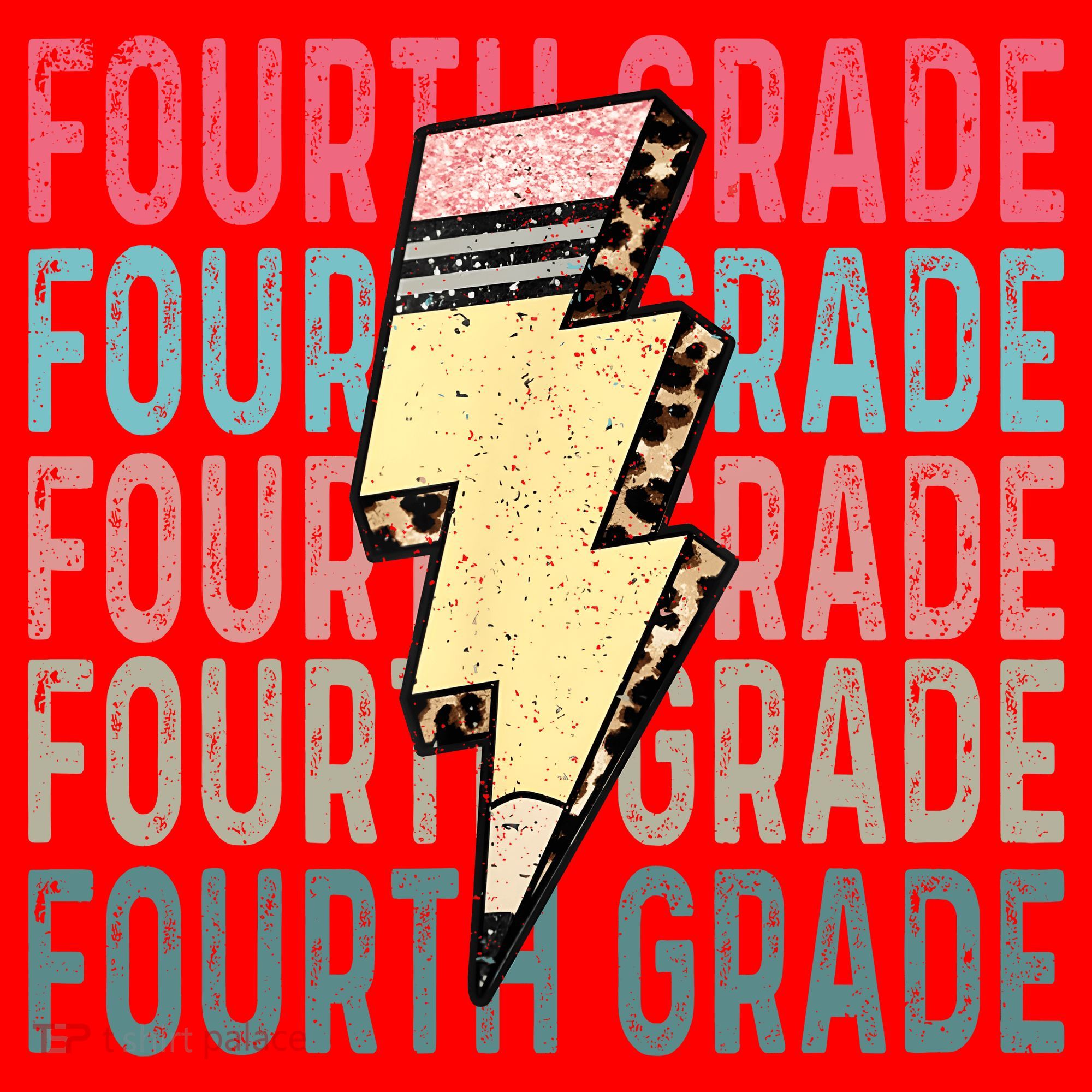 Fourth Grade Lightning Bolt Pencil Retro Teacher Santa Hat