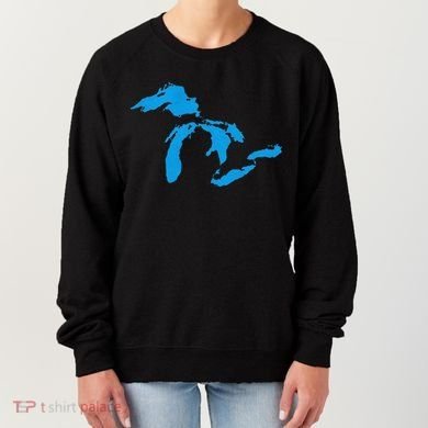 Five Great Lakes American Midwest Native Fresh Water Women's Sweatshirt