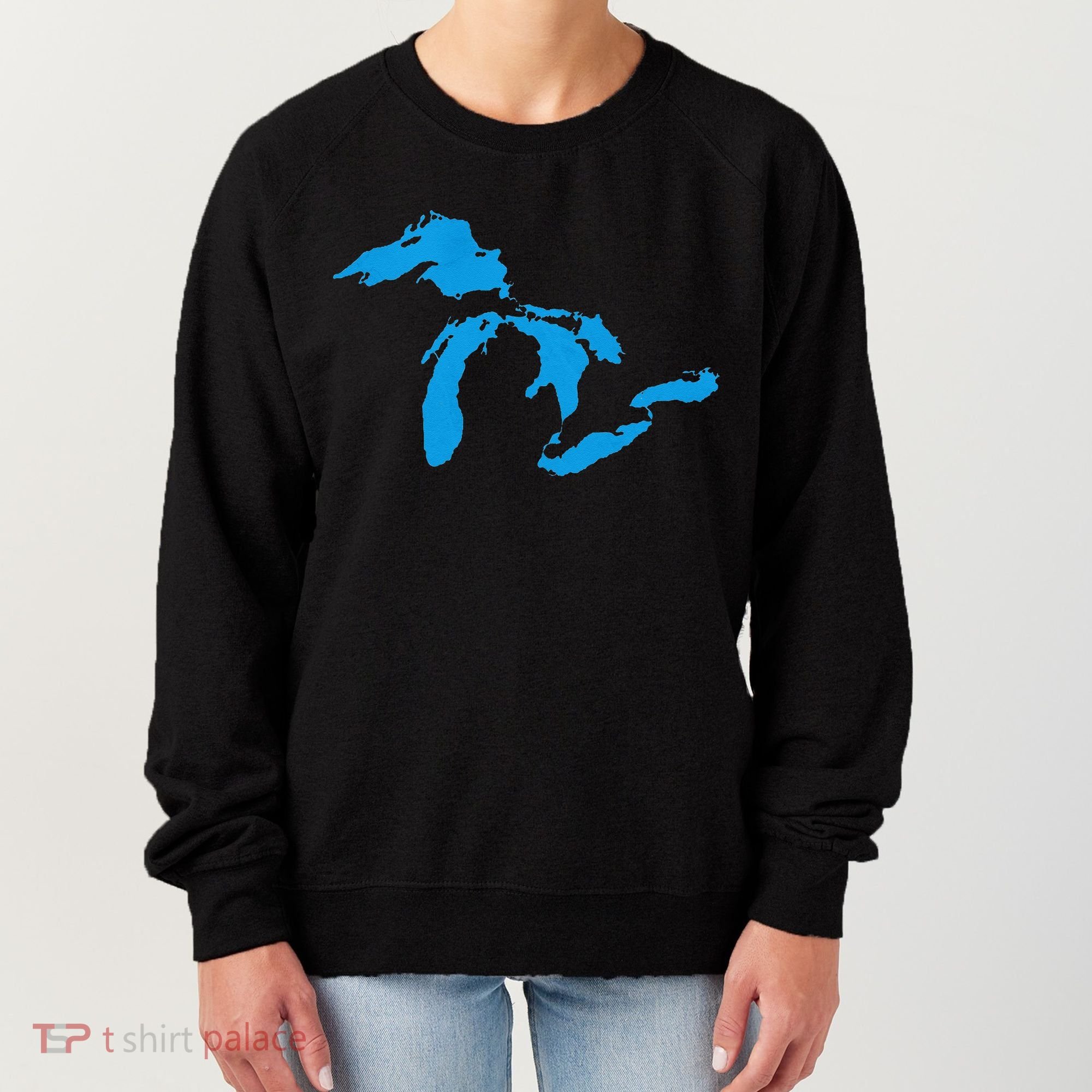 Five Great Lakes American Midwest Native Fresh Water Women's Sweatshirt
