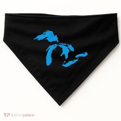 Five Great Lakes American Midwest Native Fresh Water USA-Made Doggie Bandana