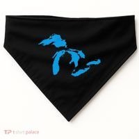 Five Great Lakes American Midwest Native Fresh Water USA-Made Doggie Bandana thumb 0