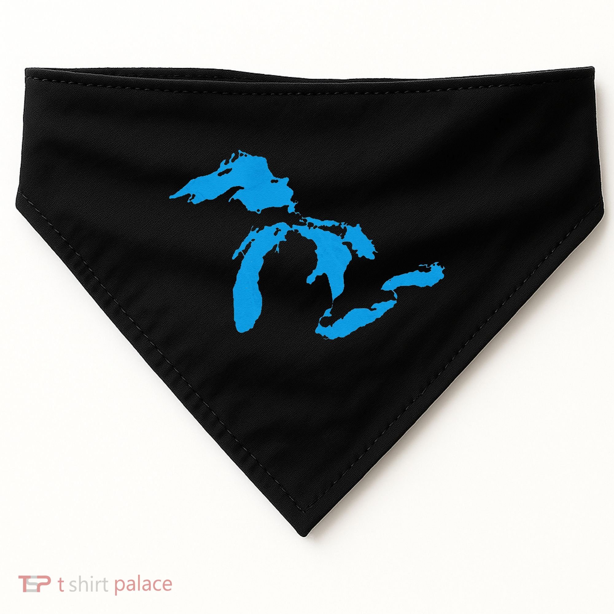 Five Great Lakes American Midwest Native Fresh Water USA-Made Doggie Bandana
