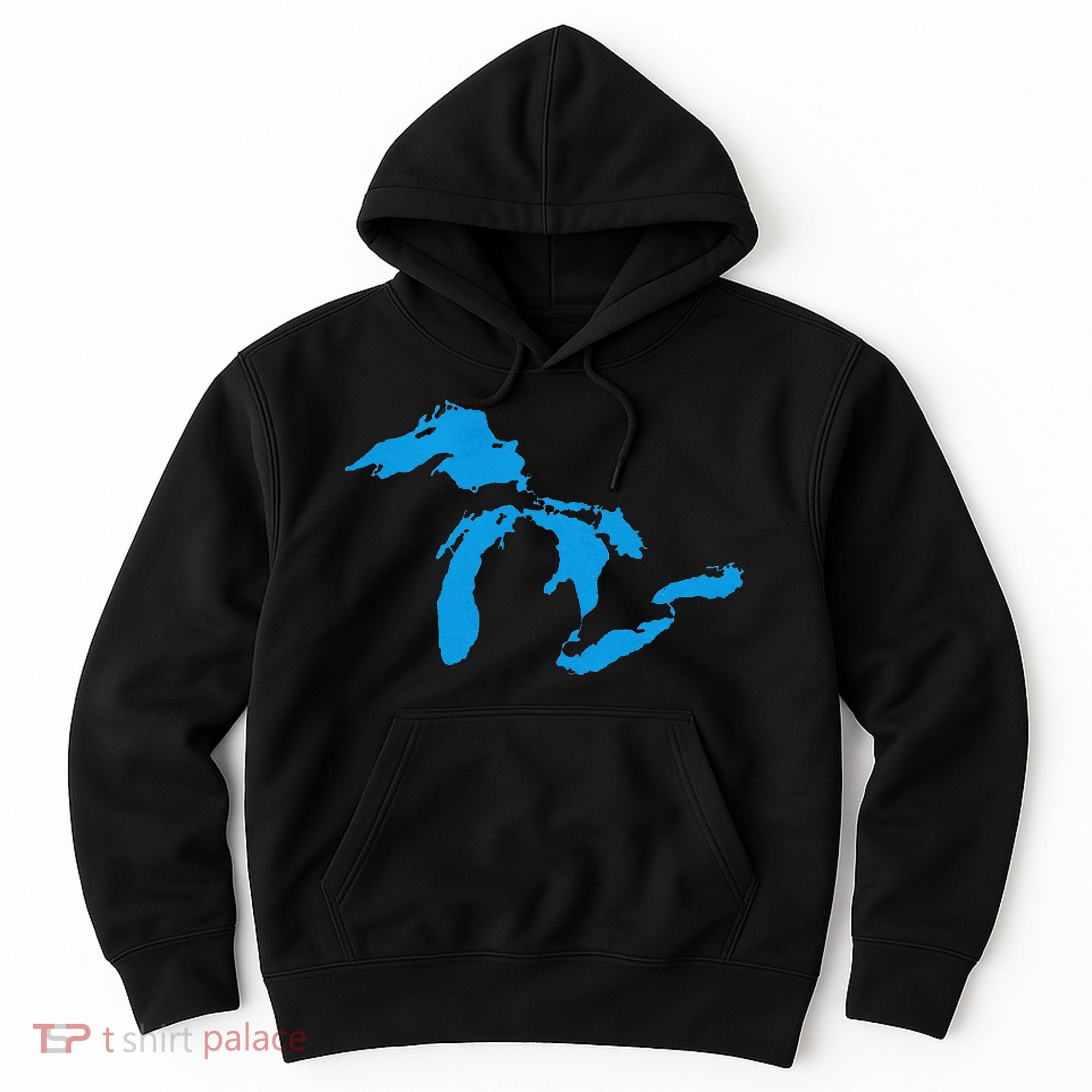 Five Great Lakes American Midwest Native Fresh Water Hoodie