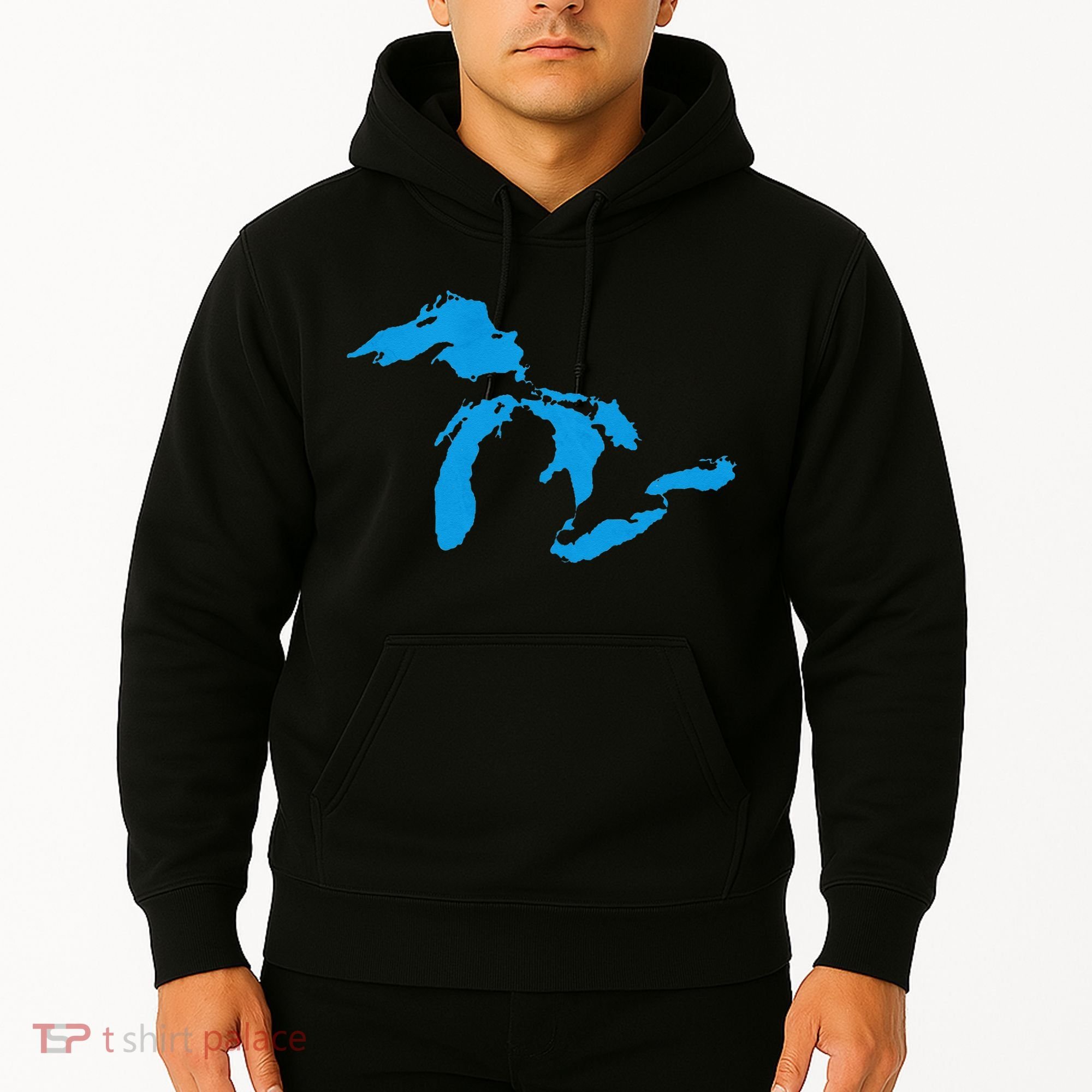 Five Great Lakes American Midwest Native Fresh Water Hoodie