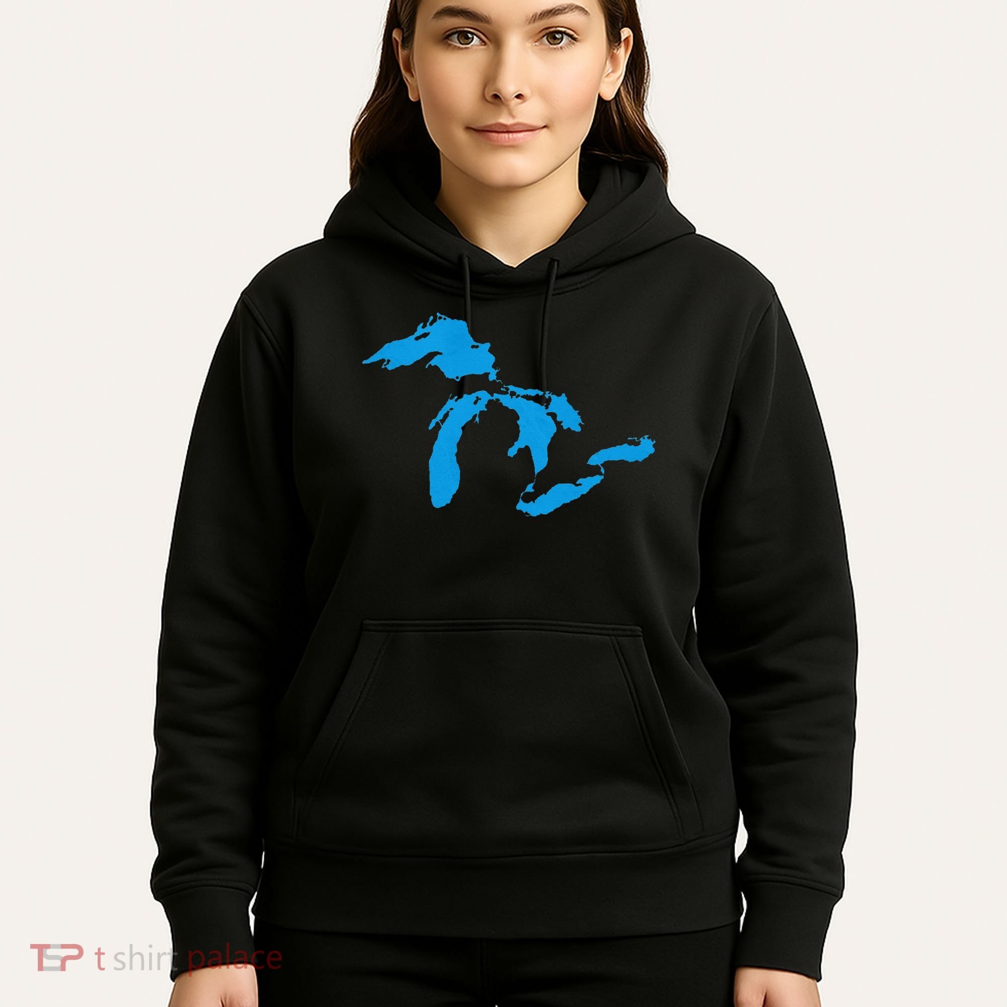 Five Great Lakes American Midwest Native Fresh Water Hoodie