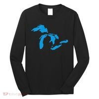 Five Great Lakes American Midwest Native Fresh Water Long Sleeve Shirt thumb 0