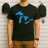 Five Great Lakes American Midwest Native Fresh Water T-Shirt thumb 6