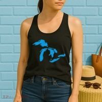 Five Great Lakes American Midwest Native Fresh Water Women's Tank Top thumb 2