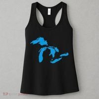 Five Great Lakes American Midwest Native Fresh Water Women's Tank Top thumb 3