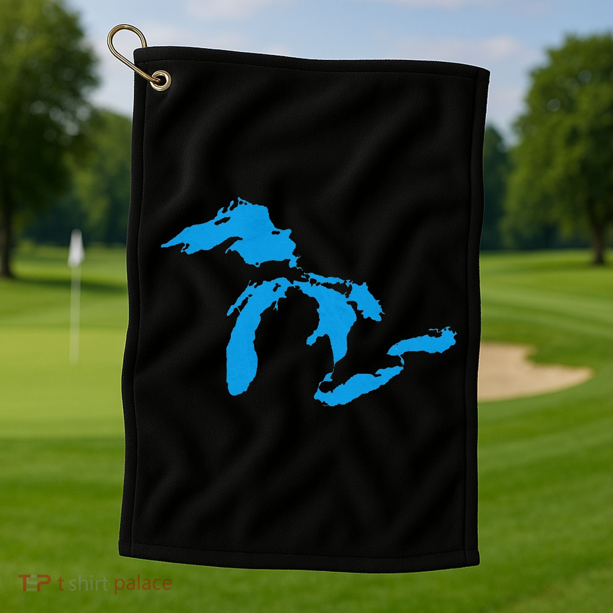 Five Great Lakes American Midwest Native Fresh Water Golf Towel