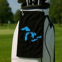 Five Great Lakes American Midwest Native Fresh Water Golf Towel thumb 2