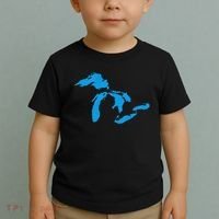 Five Great Lakes American Midwest Native Fresh Water Toddler T-Shirt thumb 2