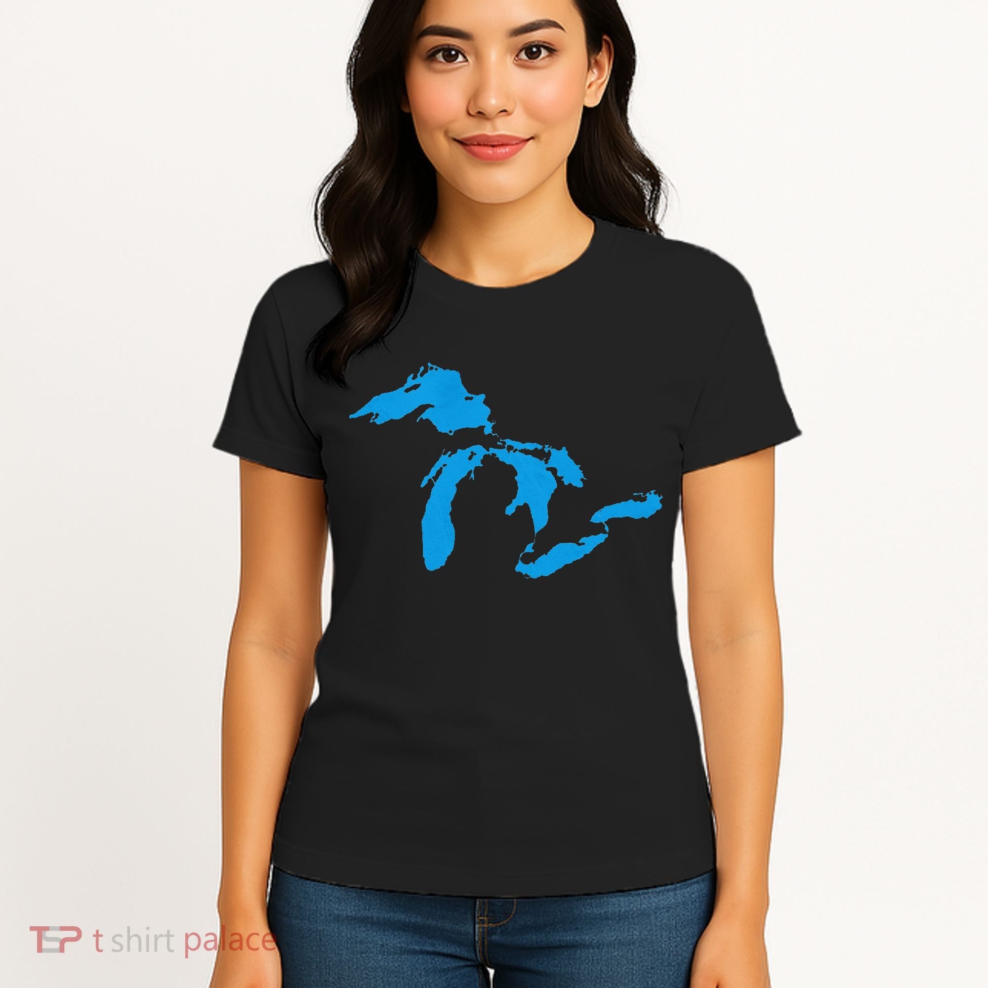 Five Great Lakes American Midwest Native Fresh Water Women's T-Shirt