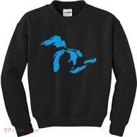 Five Great Lakes American Midwest Native Fresh Water Kids Sweatshirt thumb 0