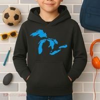 Five Great Lakes American Midwest Native Fresh Water Kids Hoodie thumb 2