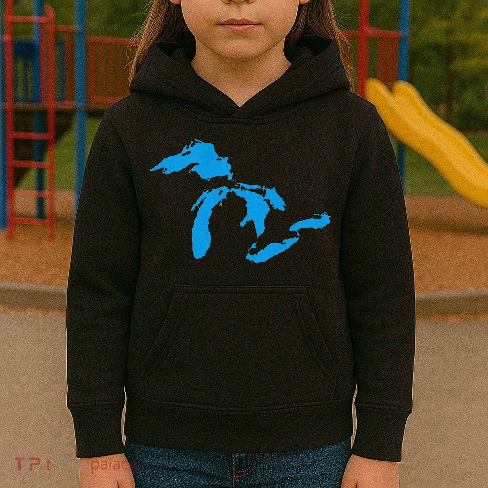 Five Great Lakes American Midwest Native Fresh Water Kids Hoodie