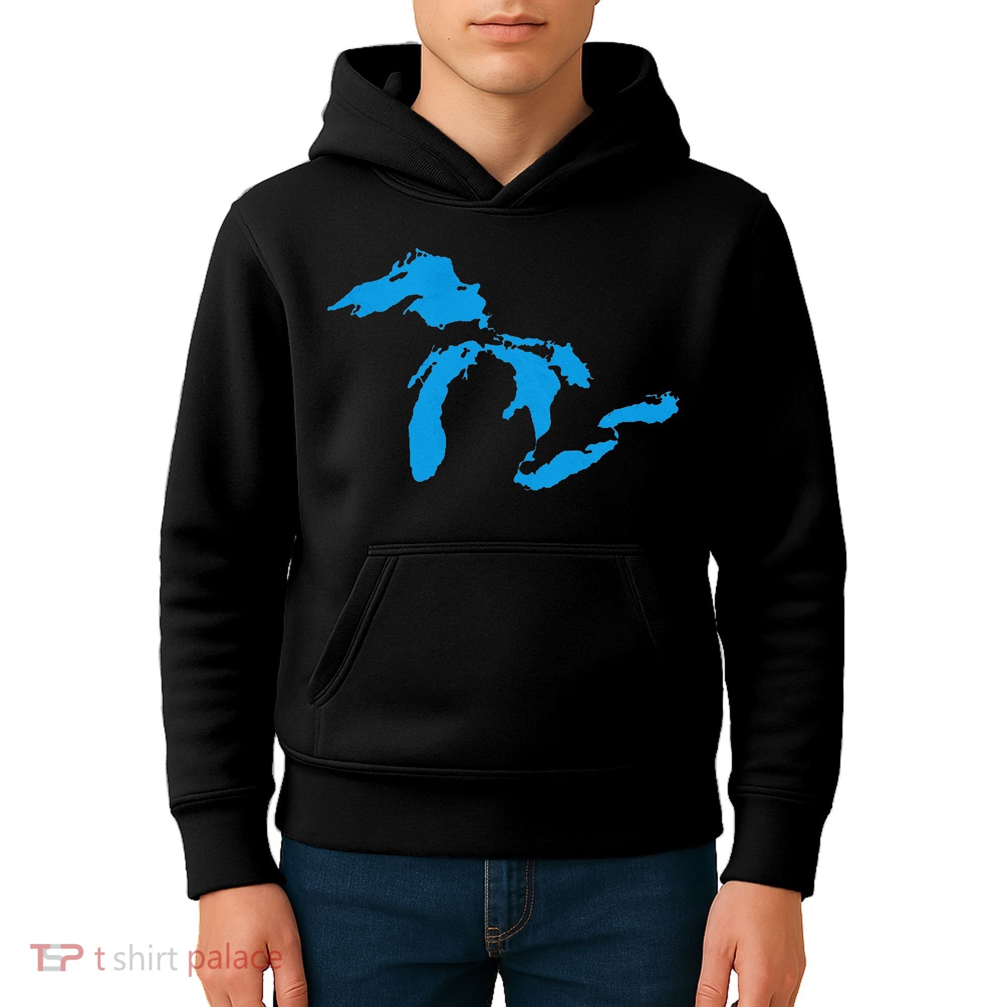 Five Great Lakes American Midwest Native Fresh Water Kids Hoodie