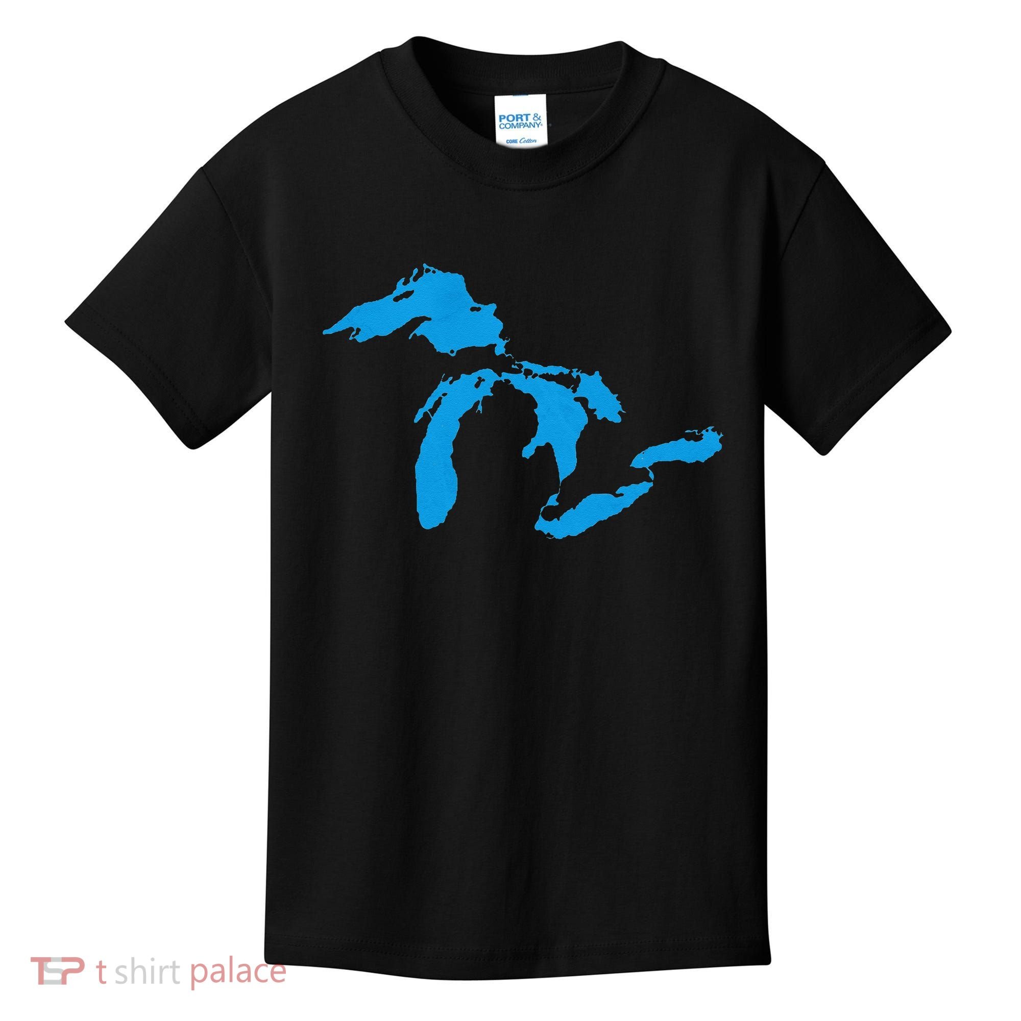 Five Great Lakes American Midwest Native Fresh Water Kids T-Shirt