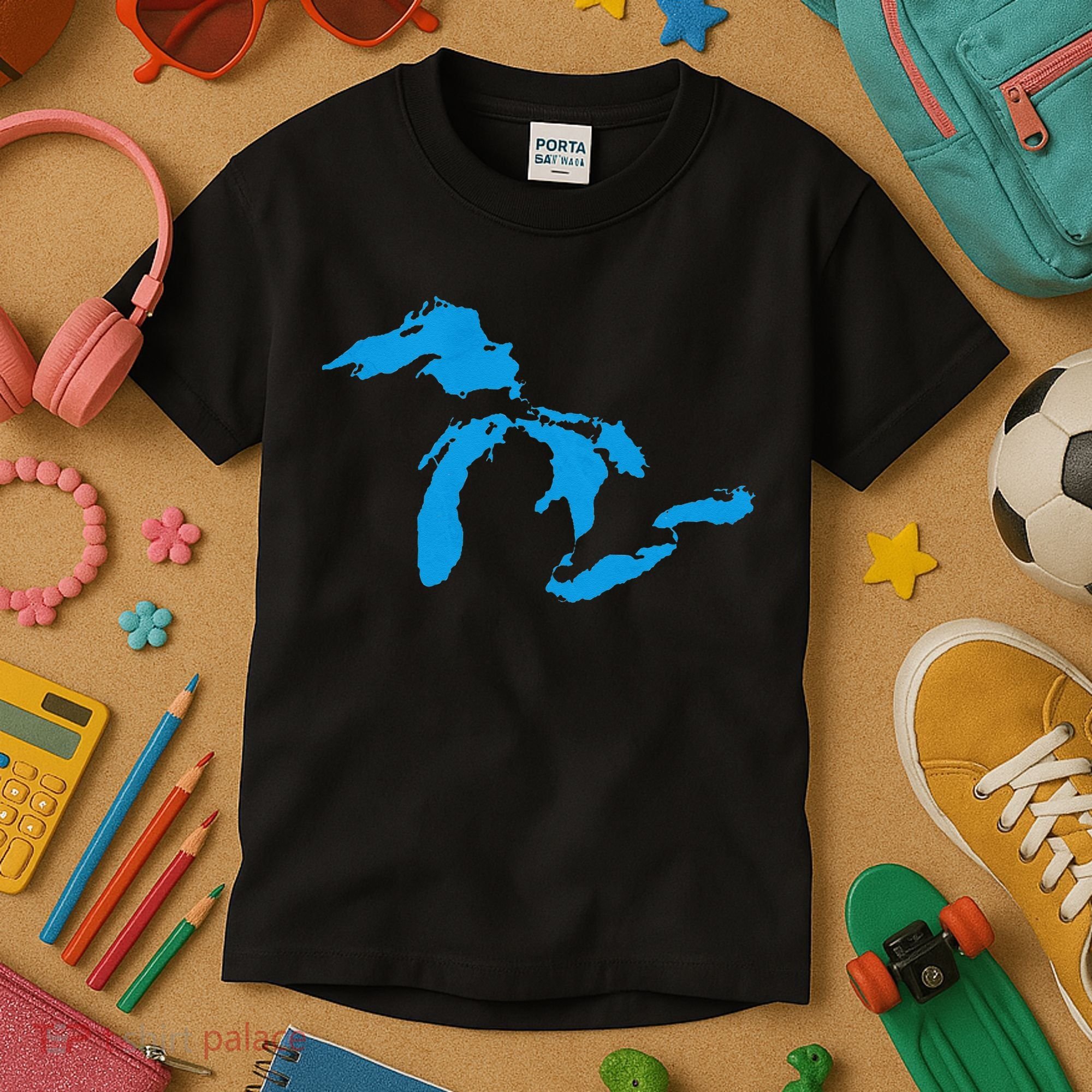 Five Great Lakes American Midwest Native Fresh Water Kids T-Shirt