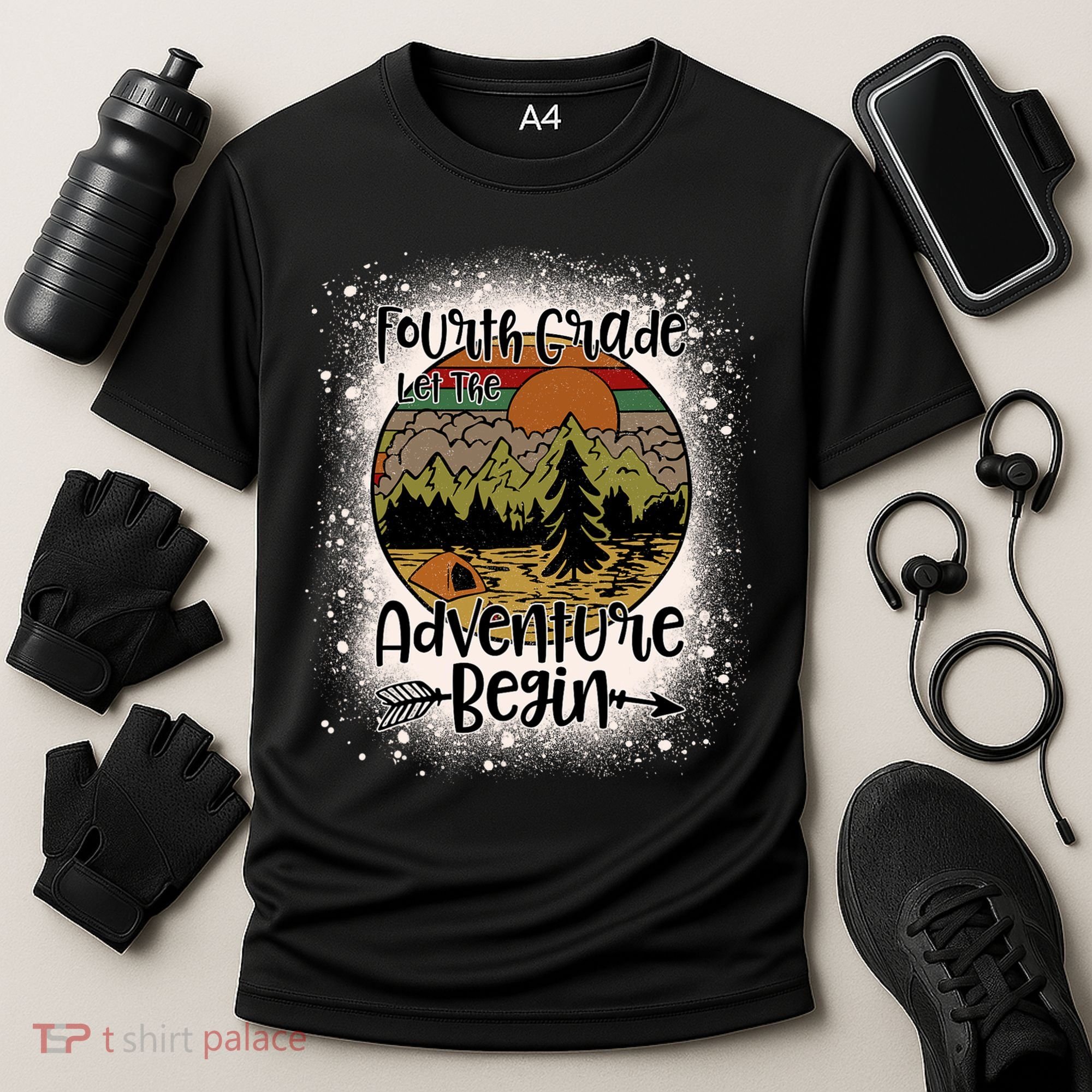 Fourth Grade Let The Adventure Begin Team 4th Grade Teacher Cooling Performance Crew T-Shirt
