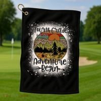 Fourth Grade Let The Adventure Begin Team 4th Grade Teacher Golf Towel thumb 1
