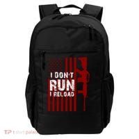 Funny Gun Lovers I Don't Run I Reload Gun Owners US Flag Backpack thumb 0