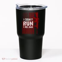 Funny Gun Lovers I Don't Run I Reload Gun Owners US Flag Tumbler thumb 0