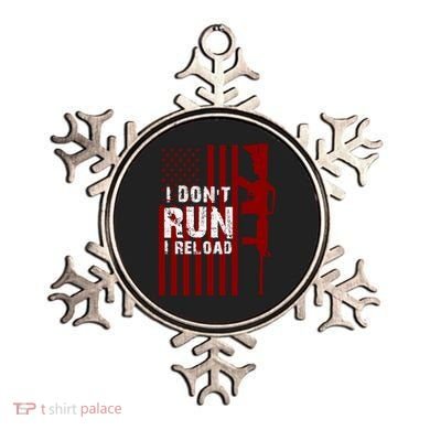 Funny Gun Lovers I Don't Run I Reload Gun Owners US Flag Ornament