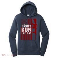 Funny Gun Lovers I Don't Run I Reload Gun Owners US Flag Women's Hoodie thumb 0