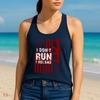 Funny Gun Lovers I Don't Run I Reload Gun Owners US Flag Women's Tank Top thumb 2