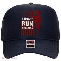 Funny Gun Lovers I Don't Run I Reload Gun Owners US Flag Hat thumb 0