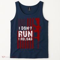 Funny Gun Lovers I Don't Run I Reload Gun Owners US Flag Tank Top thumb 2
