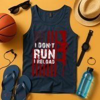 Funny Gun Lovers I Don't Run I Reload Gun Owners US Flag Tank Top thumb 4