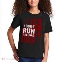 Funny Gun Lovers I Don't Run I Reload Gun Owners US Flag Kids T-Shirt thumb 2