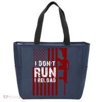 Funny Gun Lovers I Don't Run I Reload Gun Owners US Flag Tote Bag thumb 0